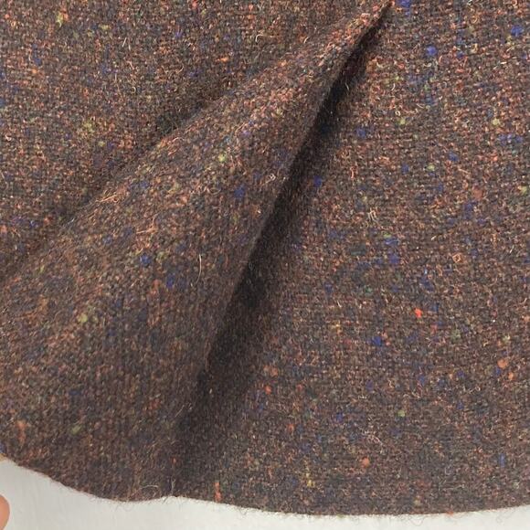 Vintage PRADA MILANO Skirt 46~M ITALY Brown Speckles Wool Slit Knee/Mini Zip VTG - Picture 7 of 8